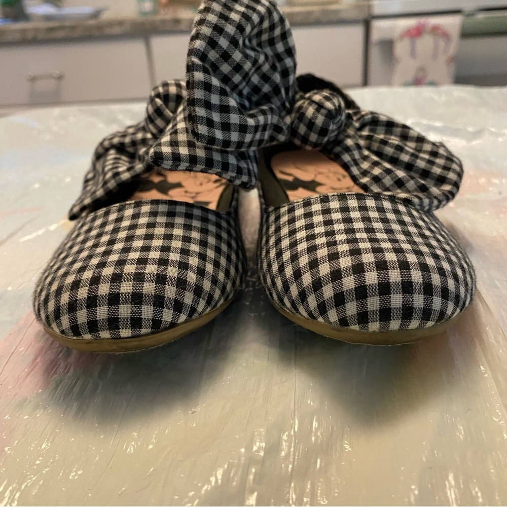 Minnie Mouse flats Bows black white checkered. SZ 13.5 Gently worn. - Picture 5 of 15